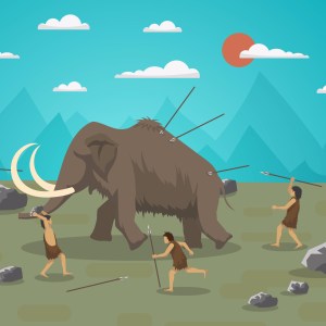 Mammoth Hunting Illustration
